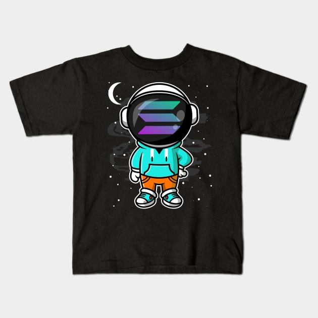 Hiphop Astronaut Solana Coin To The Moon Crypto Token Cryptocurrency Wallet Birthday Gift For Men Women Kids Kids T-Shirt by Thingking About